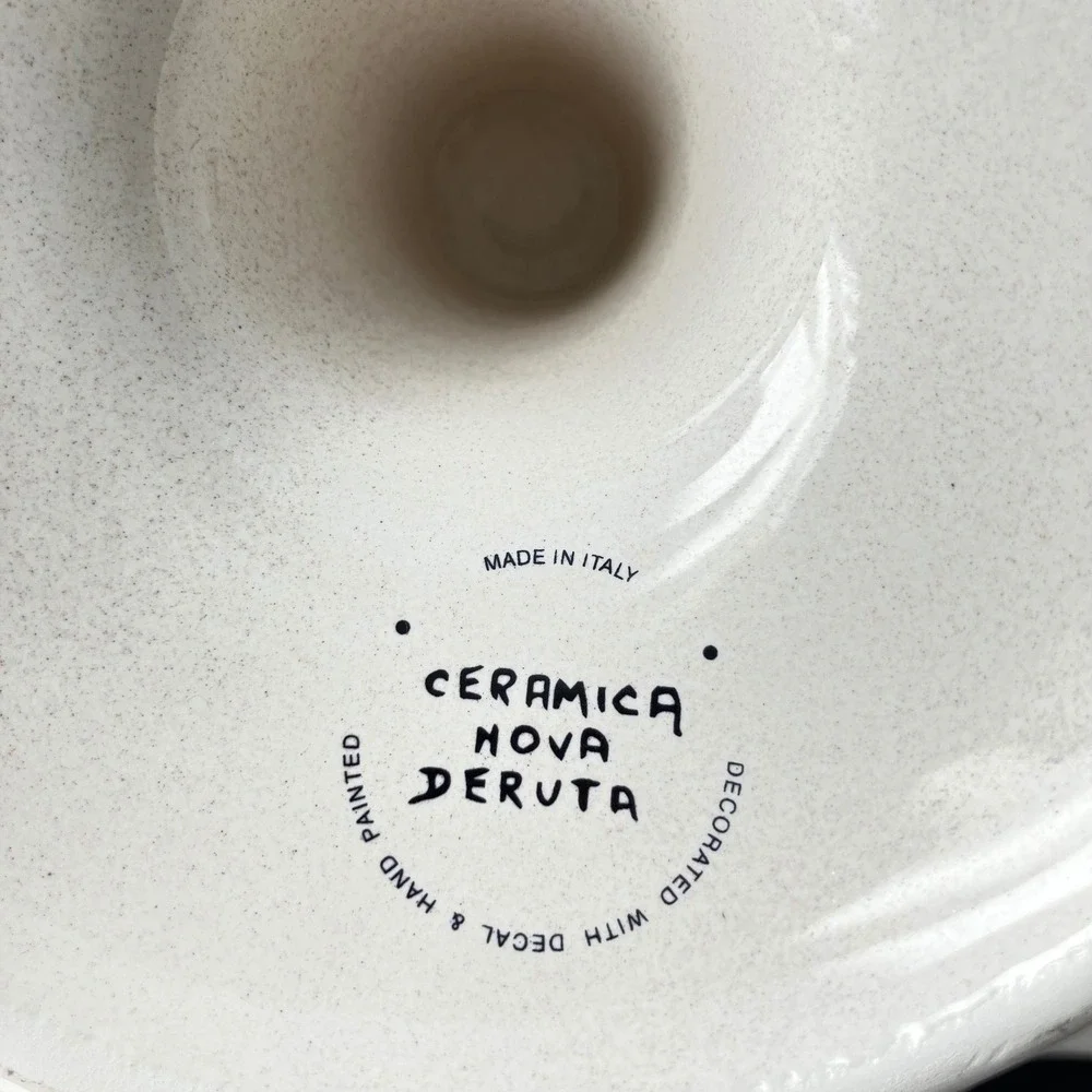 Ceramica Nova Deruta Cake Stand 11in Multicolor Hand Painted Italy Pedestal